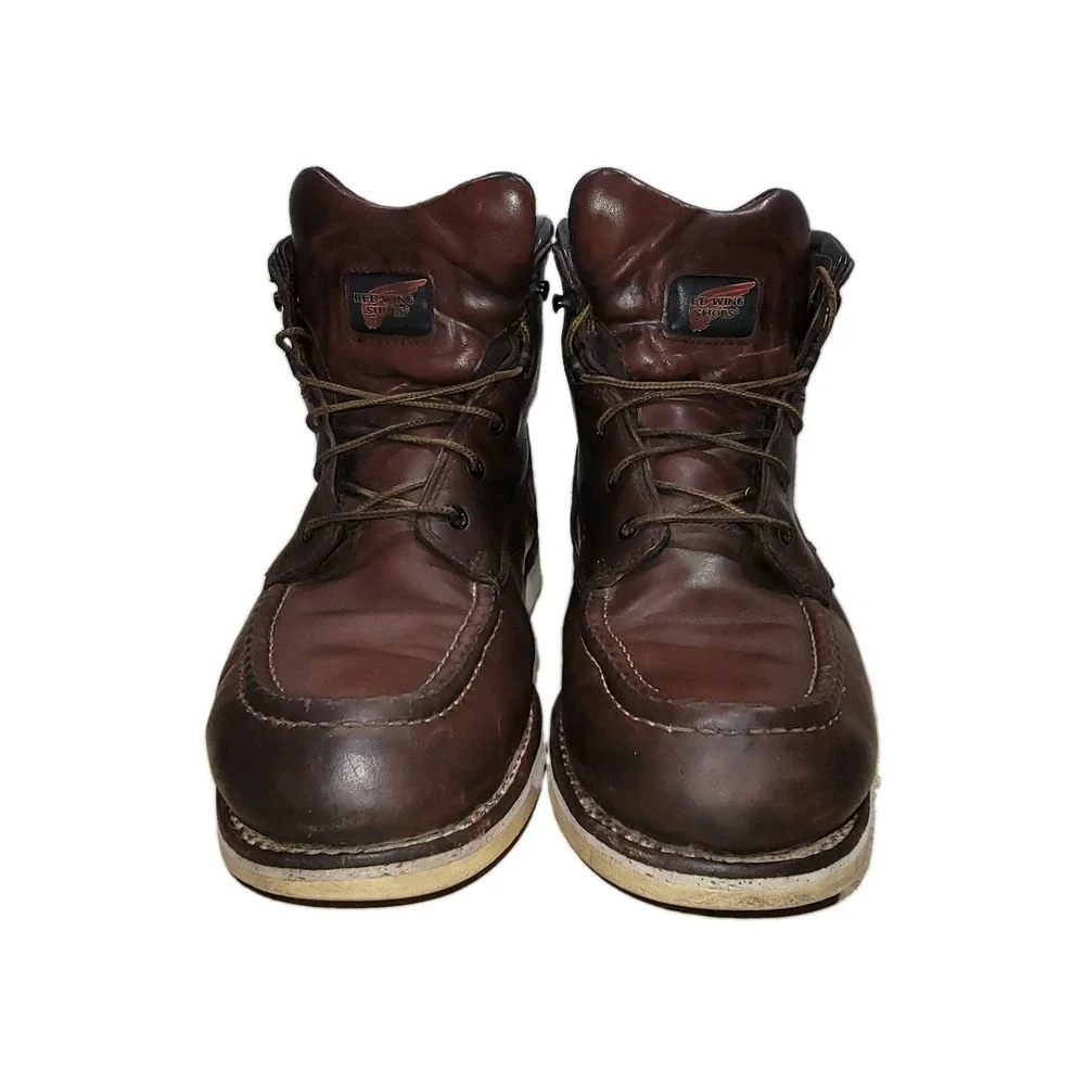 Red Wing Traction Tred 405 Waterproof Soft Toe Leather Boots Men's Sz 12 D Brown